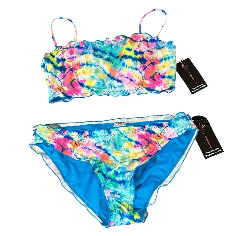 No Boundaries Tie Dye Bikini Set Y2K Psychedelic Lettuce Edge Festival NWT